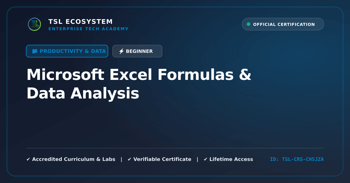 Microsoft Excel Formulas & Data Analysis
